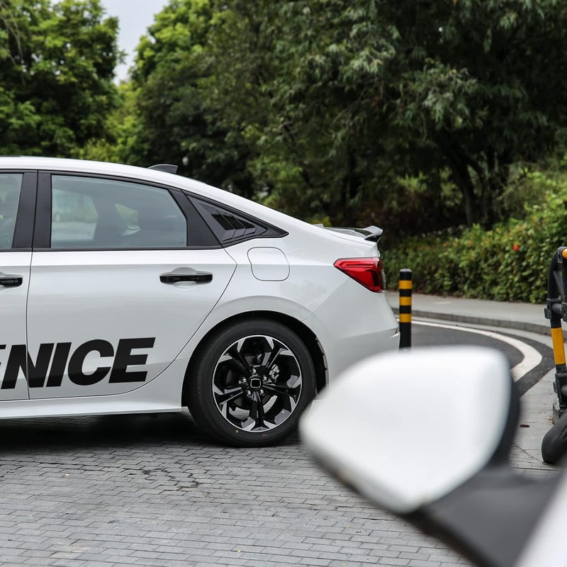 Thenice for 11th Gen Civic Rear Side Window Louvers Racing Style Triangular Window Glass Blinds for Honda Civic Sedan 2022 2023 2024 2025 2026 -Piano Black - Image 3